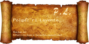 Polgári Levente névjegykártya